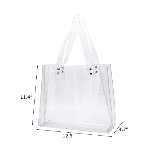 Bolso Tote transparente para mujer en PVC miniatura 6