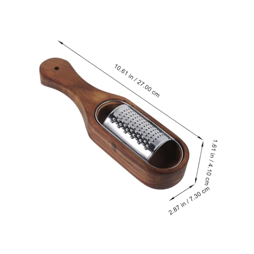 Rallador giratorio de acero inoxidable con mango de madera miniatura 6