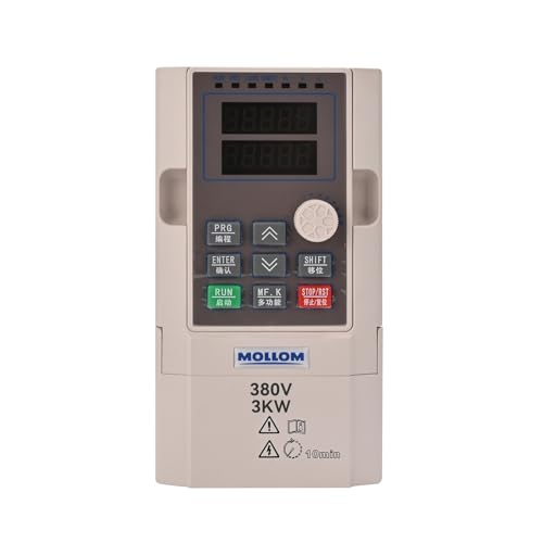 MOLLOM VFD 3KW 4HP 9A 380V Entrada Monofásica o Trifásica a Salida Trifásica 0 3000 Hz Controlador de Frecuencia Variable para Motor de Husillo CNC Control de Velocidad