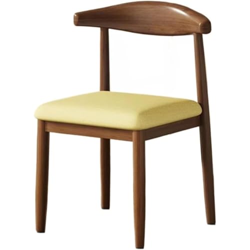 Momgla おしゃれ ダイニング椅子 ダイニングチェア 木製 PU 北欧 椅子 1脚 背もたれ付き 座面 キッチンチェア いす 疲れない 軽量 クッション付き キッチン/リビング兼用 木製 背もたれあり (ベージュ,胡桃)