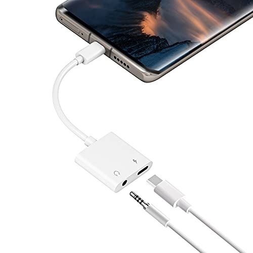 USB Type C to 3.5mm イヤホン変換 アダプター 2in1 タイプC イヤホン変換ケーブル イヤホン 充電アダプタ 音声通話 音量調節 音楽iPad Air4 iPad Pro 2018 2020  pixel5 4 3 3a 3XL 2 2XL Galaxy S21 S20 note10 Galaxy tab s6 Huawei p30 pro mate 20proなどのイヤホンジャックがないのType-Cポートのデバイスに対応ご注意: iPhoneのオリジナル3.5mmが音量調節に対応できない (ホワイト)