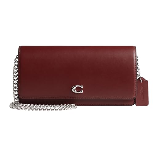 COACH Women's Evie Long Chain Accessory-Travel Wallet, LH/Dark Ruby, One Size