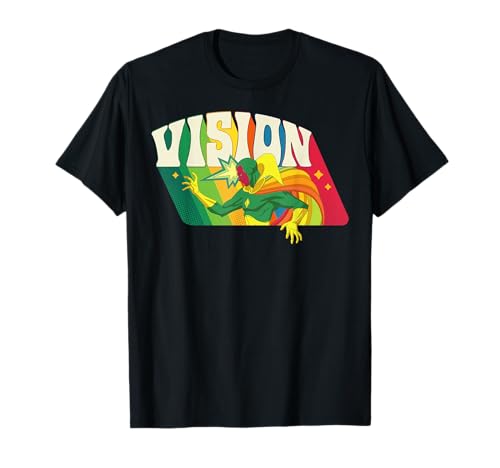 T-shirt Avengers Vision au motif rétro Solar Gem Rainbow