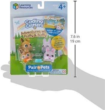 Miniatura 5 de Learning Resources Coding Critters Pair a Pets Bunnies Fluffy & Buffy, juguete de codificación temprana sin pantalla para niños, juguete interactivo