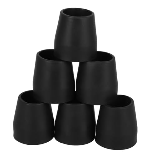 STOBAZA 6pcs Non-Slip Rubber Tips for Walking Sticks and Canes Heavy Duty Replacement Ends for Hiking Poles and Crutches Reusable Cane Feet Pad Trekking Pole Tips Essential Accessories