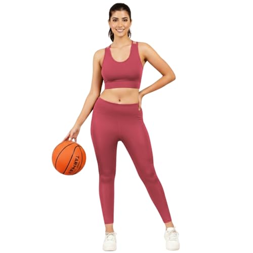 Image of NINQ high Waist Women Gym Compression Pants for Workout with Pocket, Yoga & Exercise, Active Wear Legging Sports Tights Trousers with Comfortable Fit for Running, Jogging & Training