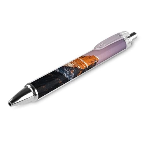 LPSADGF Ballpoint Pens 1 PCS, Rocky Mountains Retractable Smooth Writing Pens with Quick-Drying Ink, Comfort Grip Office Black Pens for Everyday Use, Bulk Office Supplies for Professionals