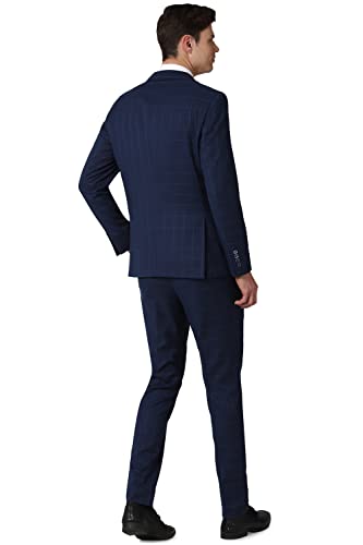 Image of Peter England Men Navy Three Piece Suit