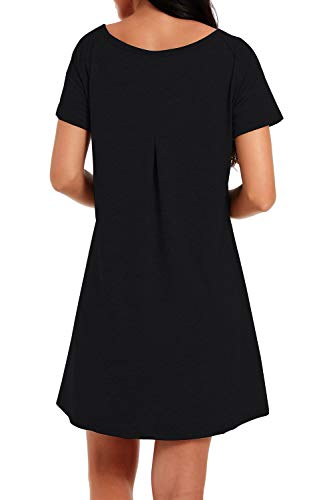 Image of Alaster Women's Casual Summer T Shirt Dress Loose Short Sleeve Tunic Dress with Pocket for Women