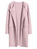 ANRABESS Womens Cardigan Sweater Open Front Knit Long Coatigan Dressy Casual Jacket Coat 2025 Fall Outfits Classy Clothes Pink Large