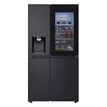 LG GSXE91EVAD Frigorifero Americano InstaView, Classe D, 628 L, Wi-Fi, Dispenser Acqua UVnano Senza Allaccio, Tecnologia Door e Linear Cooling, Acciaio Nero