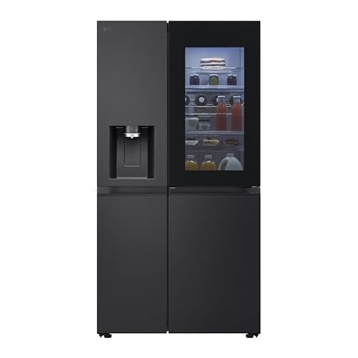 LG GSXE91EVAD Frigorifero Americano Side by Side InstaView Door-in-Door, Classe D, 628 L, Wi-Fi, Frigorifero con Dispenser Acqua UVnano Senza Allaccio, Tecnologia Door and Linear Cooling, Acciaio Nero
