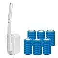Disposable Toilet Brush with 48 Refills,Toilet Cleaning Supplies,Toilet Wand Brush Starter Kit,Wall Mounted Toilet Bowl Cleaner Brush with Holder for Bathroom Deep Cleaning & Hygiene (White)