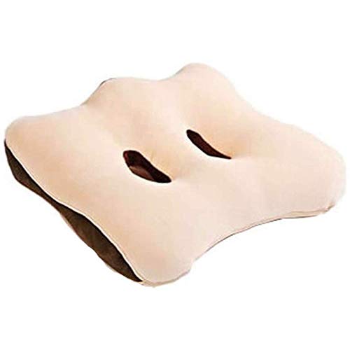 LJXiioo Ischiale tuberosità ammortizzatore di sede con due fori per la seduta Bones- Memory Foam Sit Bone Relief Cuscino Butt, bassa della schiena, muscoli posteriori della coscia, fianchi,Beige