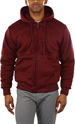 Image of ToBeInStyle Men's Polar Fleece Long Sleeve Zip Up Kangaroo Pocket Cold Weather Hoodie Jacket