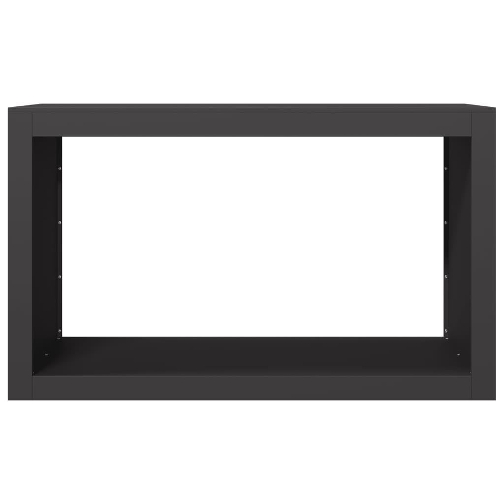 Estantería para leña, acero negro, 100 x 40 x 60 cm, para guardar y ordenar en el salón, jardín, terraza, interior
