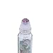 Fluorite Gemstone Roller Bottle,6 Pack 10ml Thick Clear Glass Roll-On Bottles,Refillable Roller Bottles For Essential Oils Natural Crystal Stones Roller Balls With Lids-Healing Crystal Chips Inside