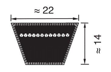 Correa trapezoidal de goma dentada (X - FTD) C 78