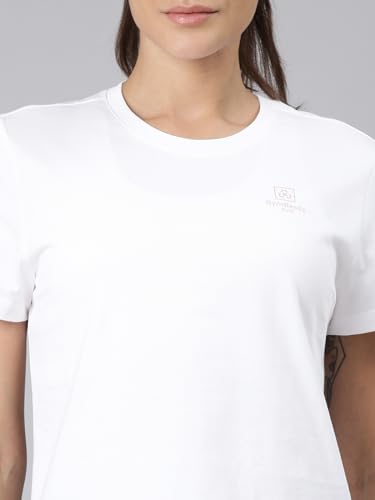 Image of XTEP Comprehensive Training Series, Crew Neck Style, Slim Fit, Short Sleeve, Twill Weave, Sports Tshirt 100% Cotton T-Shirt for Women (Pearl White, Pink, Blue)