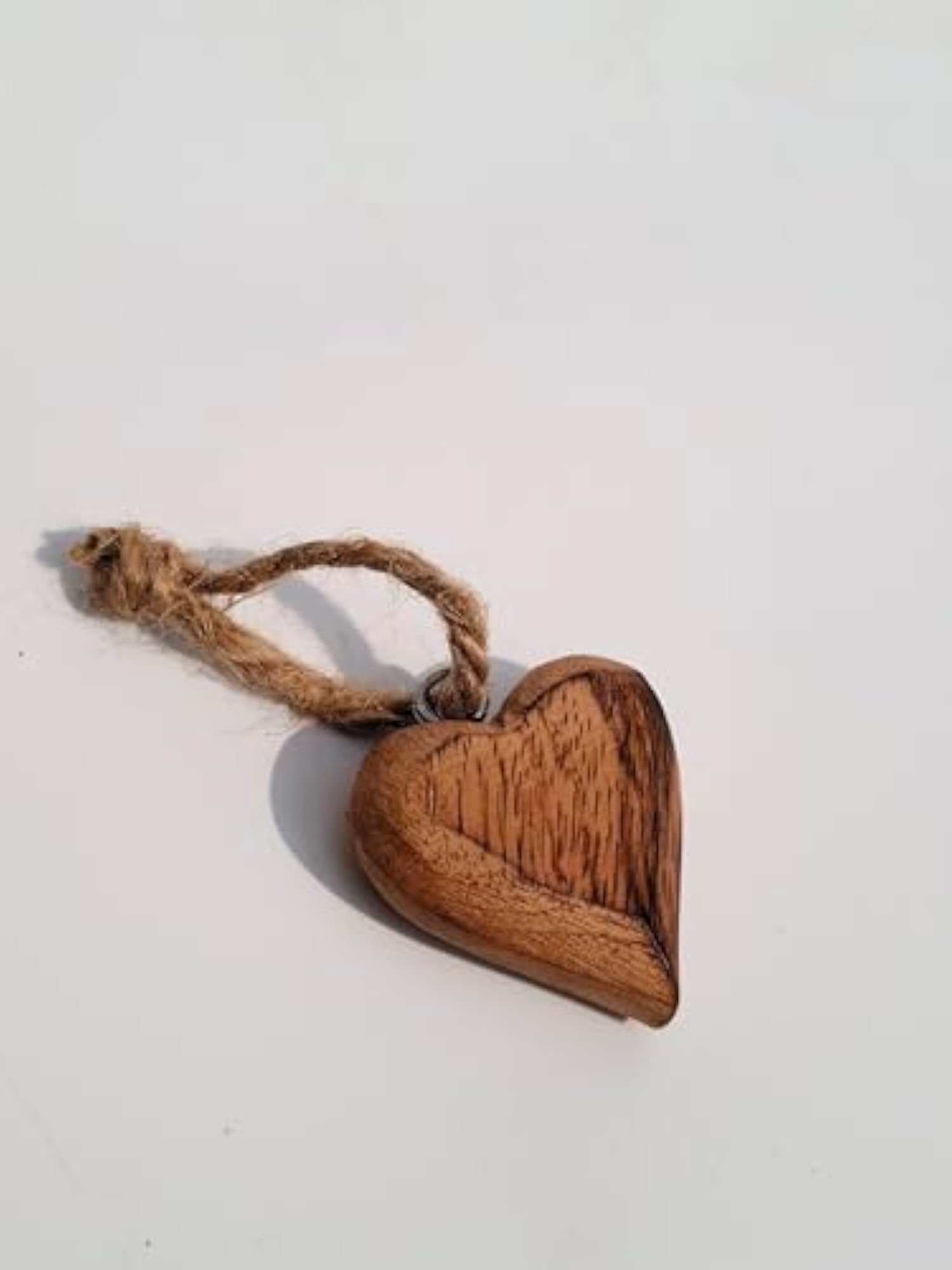 Handcrafted Wooden Heart Charm Keychain, Unique Gift
