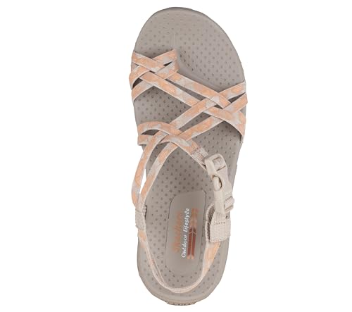 Skechers Skechers Women's Reggae - Positive Space, Color Camo Stretch Toe Loop Sandal, Taupe, 7M