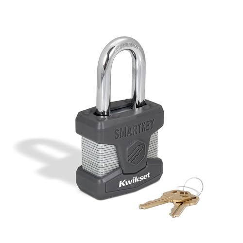 Kwikset SmartKey Re-Keyable Laminated Steel Padlock, 1-Pack, Silver - image 1