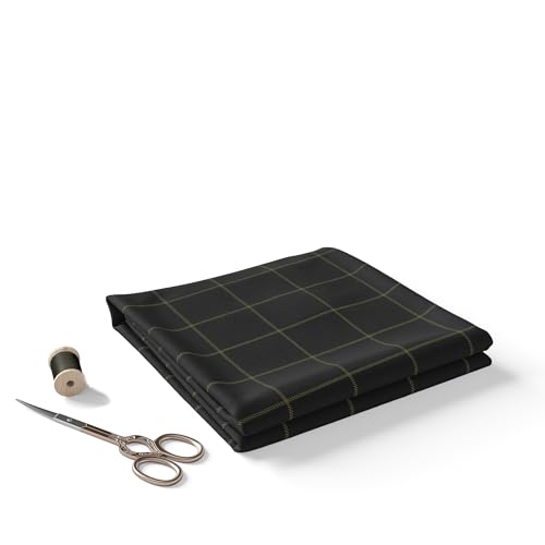 Image of BIGREAMS Unstitched Checkered Suiting Luxury Pants Fabric for Men - 1.5 Meter Pant Piece | Premium Blended Material | Soft Finish | Ideal for Formal Trousers