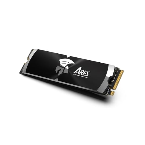 DATO(ダト) 1TB PS5 内蔵 SSD M.2 2280 NVMe PCIe Gen4x4 内蔵型 NAND ゲーミング PS5動作確認済 メモリー拡張 ヒートシンク搭載 拡張ストレージ SSD 最大7200/6850MB/s) - ARES ダークソード (ブラック)