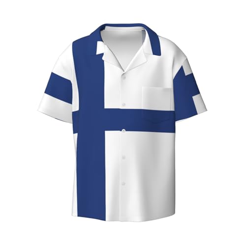 Chemise manches courtes drapeau finlandais idéale pour les barbecues d'été