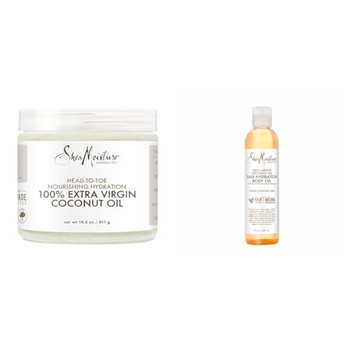 SheaMoisture Body Moisturizer For Dry Skin 100% Extra Virgin Coconut Oil Nourishing Hydration & Daily Hydration Body Oil Virgin Coconut Oil For Dry Skin Paraben Free 8 oz