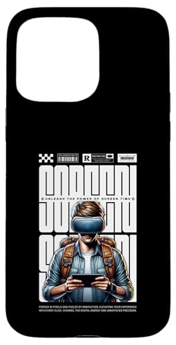 Coque pour iPhone 15 Pro Max Science-Fiction Écran VR Évite les Rayures