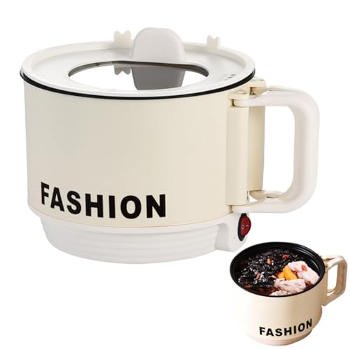 寮折り畳み電気煮鍋 多機能軽食料理カップラーメン鍋 学生用折り畳み電気煮鍋 卓上ポット ミニ電気炊飯器 折りたたみ電気調理器 寮/自宅/旅行用 旅行用折りたたみポット (ホワイト)