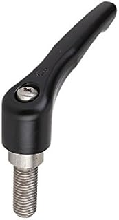 Kipp 06461-0041X20 Zinc Adjustable Handle with M4 External Thread, Modern Design Style, Stainless Steel Components, Metric, Black Satin Powder-Coated Finish, Size 0, 20 mm Screw Length