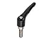 Kipp 06461-0051X25 Zinc Adjustable Handle with M5 External Thread, Modern Design Style, Stainless Steel Components, Metric, Black Satin Powder-Coated Finish, Size 0, 25 mm Screw Length