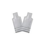 QQ Studio Pack of 100 Color Aluminum Metallized Foil Single-Use Dispenser Tip Open Bottom Heat Seal Sample Pouch (2' x 4.3', White w/Gray Bottom Stripes)