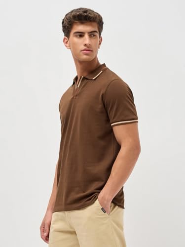 Image of Urbano Fashion Men's Solid Regular Fit Half Sleeve Cotton Polo T-Shirt