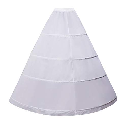 can can for wedding dress - YULUOSHA Women Crinoline Petticoat 4 Hoop A-line Skirt Slips Floor Length Underskirt for Wedding Ball Gown Bridal Dress (4 Hoop White)