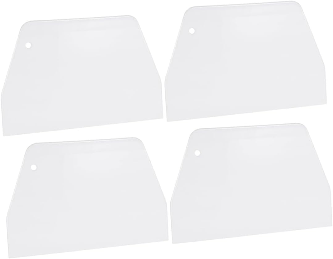 4 Piece Plastic Cake Scraper Set with Handle for Decorating