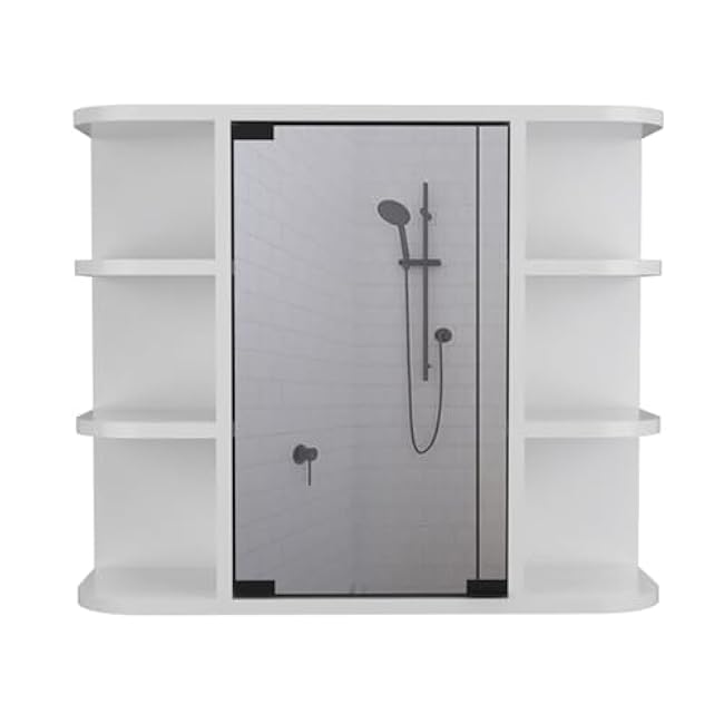 Stylish and Compact 2 Piece Bathroom Set with Ample Storage and Mirror, Freestanding Vanity and Medicine Cabinet, White
