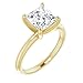 14K Solid Gold Handmade Engagement Ring 2.50 CT Princess Cut Moissanite Diamond Solitaire Wedding/Bridal Ring for Women/Her Propose Ring (Yellow)