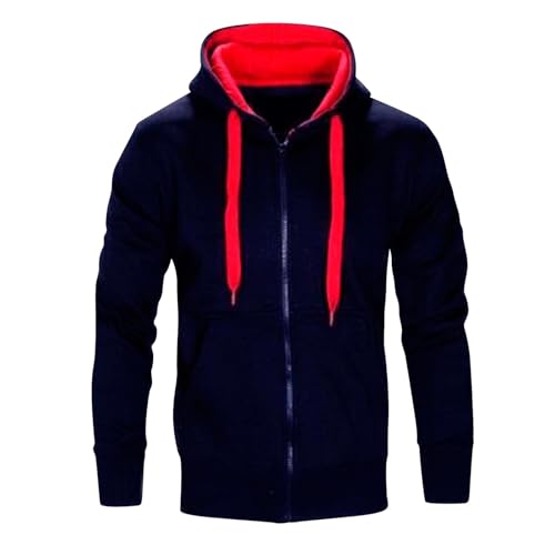 Hoodies for Men Zip up Long Sleeve Drawstring Sweatshirt Casual Lightweight Outdoor Workout Sport Jacket with Pocket2