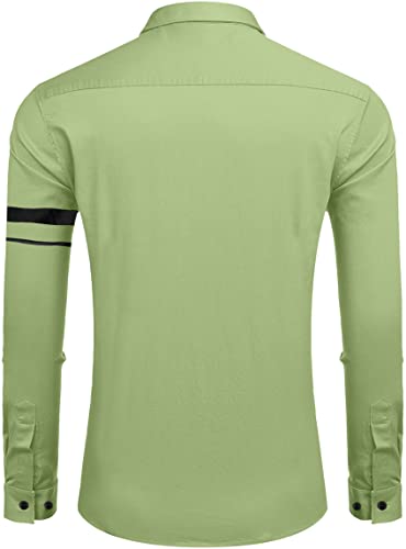 Image of Zombom Men Cotton Polyester Blend Regular Fit Striped Full Sleeve Casual Shirt