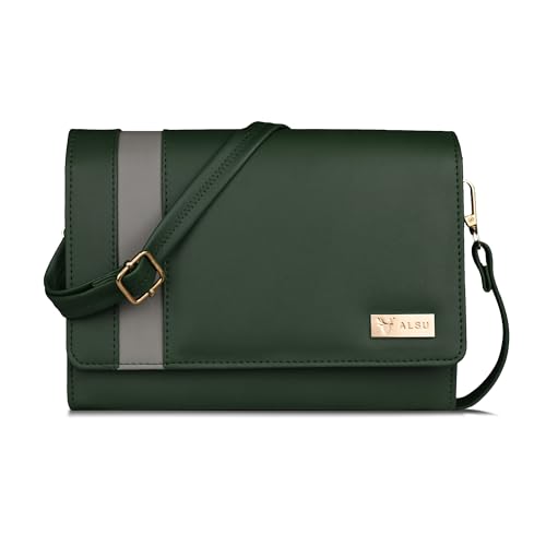 Image of ALSU Women's trendy Sling Bag | handbag | purse | crossbody bag| deattachable straps | adjustable straps |card slots side bag| phone pocket