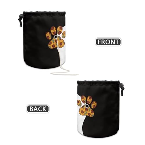 Image of Sellikakes Small Yarn Bag Crochet Storage Organizer, Sunflower Dog Paw Knitting Bag Portable Knitting Bag, Yarn Holder for Crochet Project Knitting & Crochet Needle Accessories