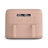 Air Fryer Dual with Nonstick Ceramic Basket, 4 Quart, Removable Divider, Sync Cook Function for 2 Meals, 3 lbs Capacity, Compact Design Bella (Blossom)
