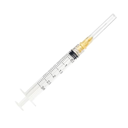 30pcs 3ml/cc 25G 5/8 inch Luer Lock for Industrial Scientific Accessories, Refilling Liquid, Individually Wrapped