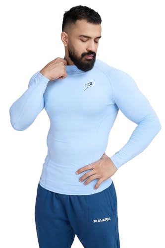 Image of Men Full Sleeves Slim Fit Compression High Neck Sports and Gym Tshirt