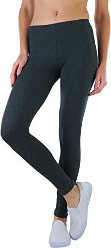 Image of ToBeInStyle Women's Skinny Fit Cotton Full Length Leggings Tights - Regular and Plus Sizes