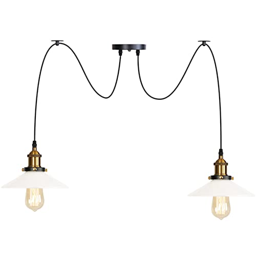 Lampe suspendue vintage luminaire araignée plafond réglable lustre industriel laiton