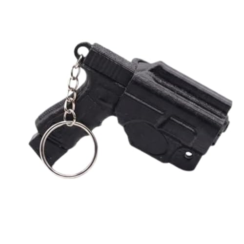 Image of Mini Gun Keychain With Holder Tactical Novelty Pistol Style Key Ring Clip Holster Accessory for Keys or Fob, Compact Gun Keychain Gift for Tactical EDC Fans